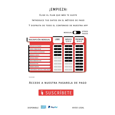Suscripción a la Aplicación de Restauración Bioenergética