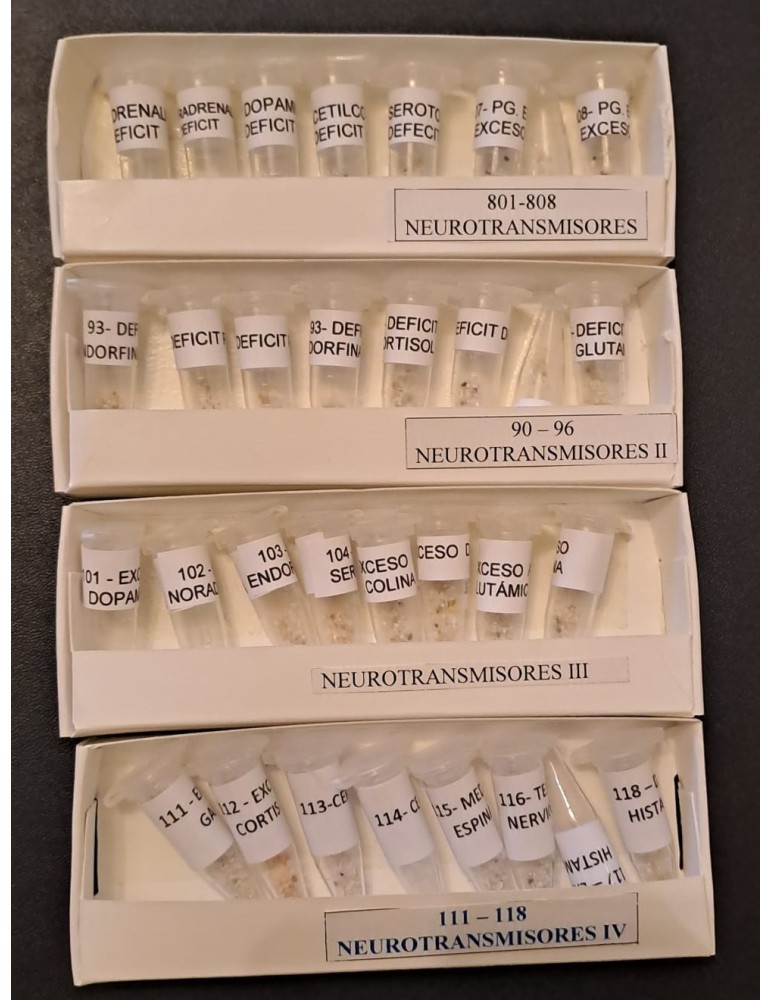 Grupo de filtros con frecuencias para testar NEUROTRANSMISORES