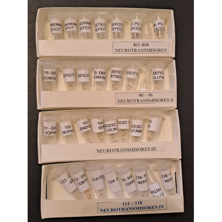 Grupo de filtros con frecuencias para testar NEUROTRASMISORES