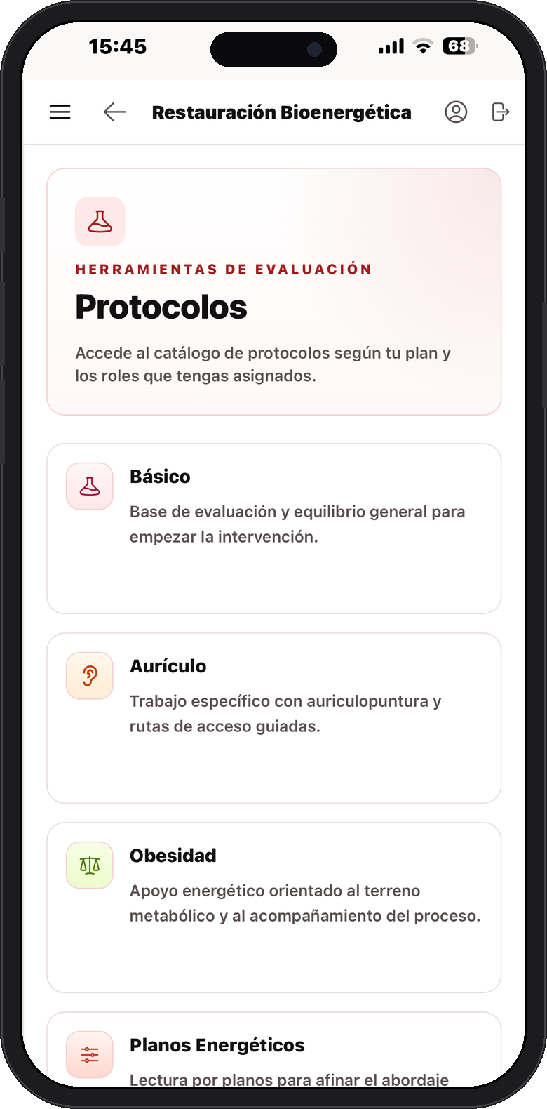 Protocolos en la APP RB